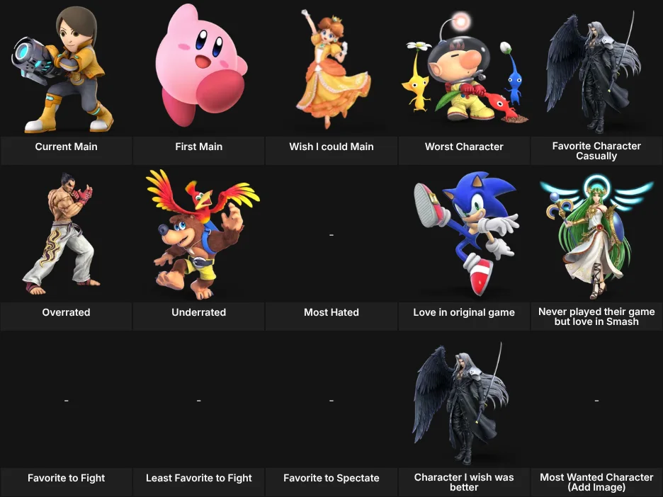 About Me: Smash Ultimate Characters