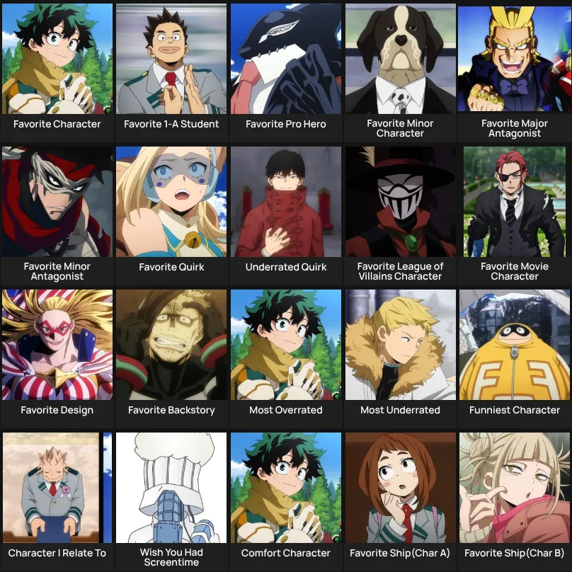 My hero characters