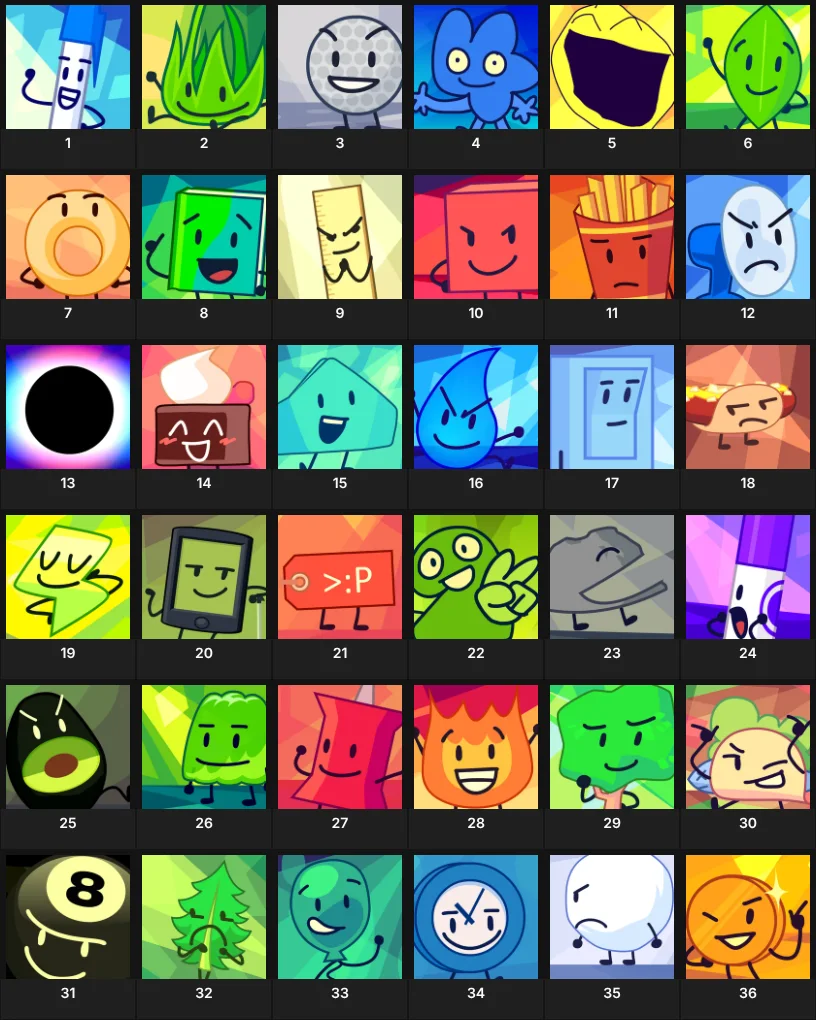 Top 30 Favorite BFDI Characters