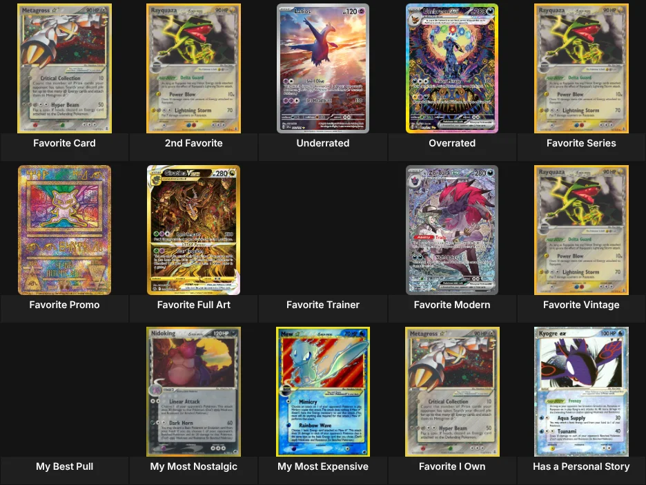 About Me: Pokemon Cards