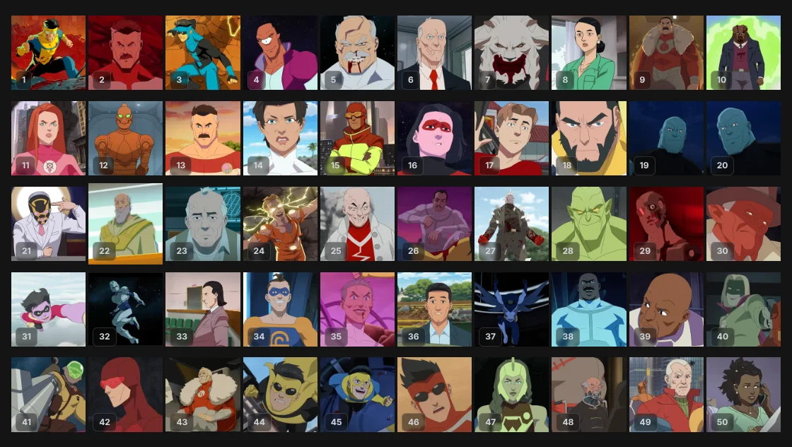 Favourite 50 Invincible Characters