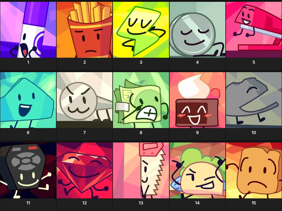 My Top 15 Favorite BFDI Characters