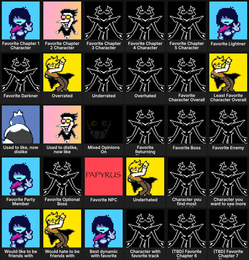 About Me: Deltarune Characters
