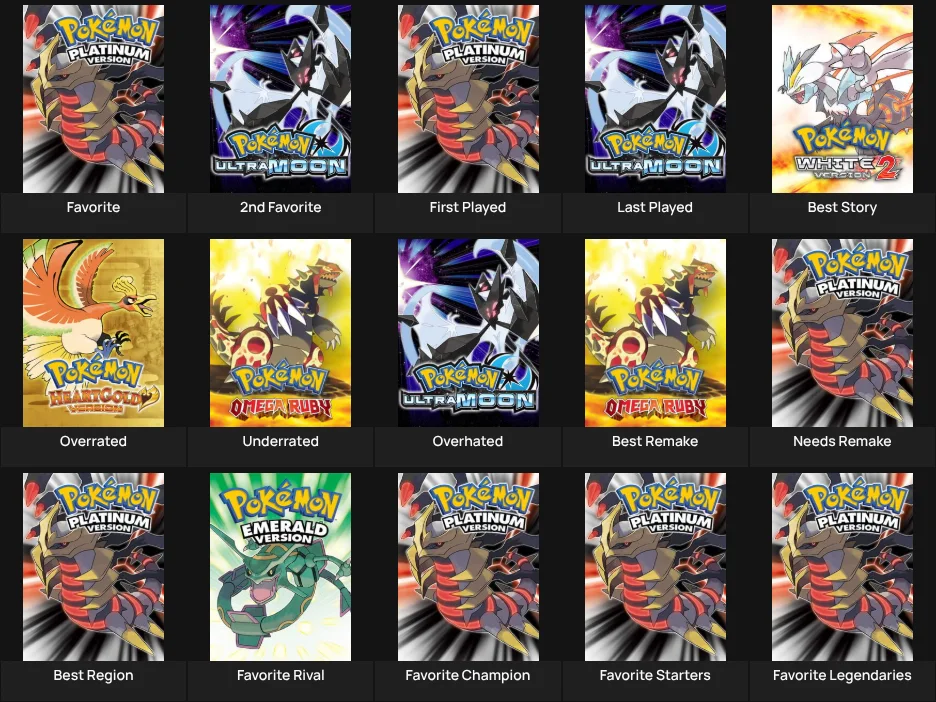 Pokemon Mainline Games