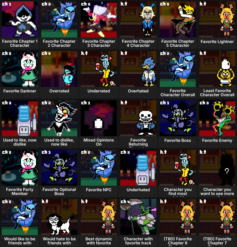 About Me: Deltarune Characters