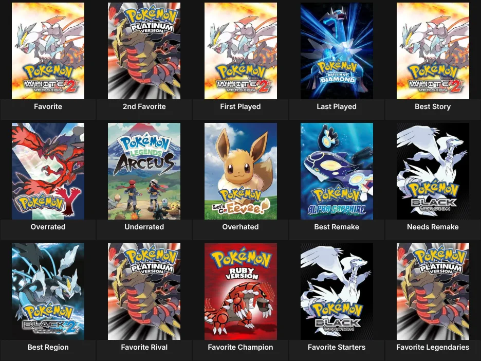 Pokemon Mainline Games