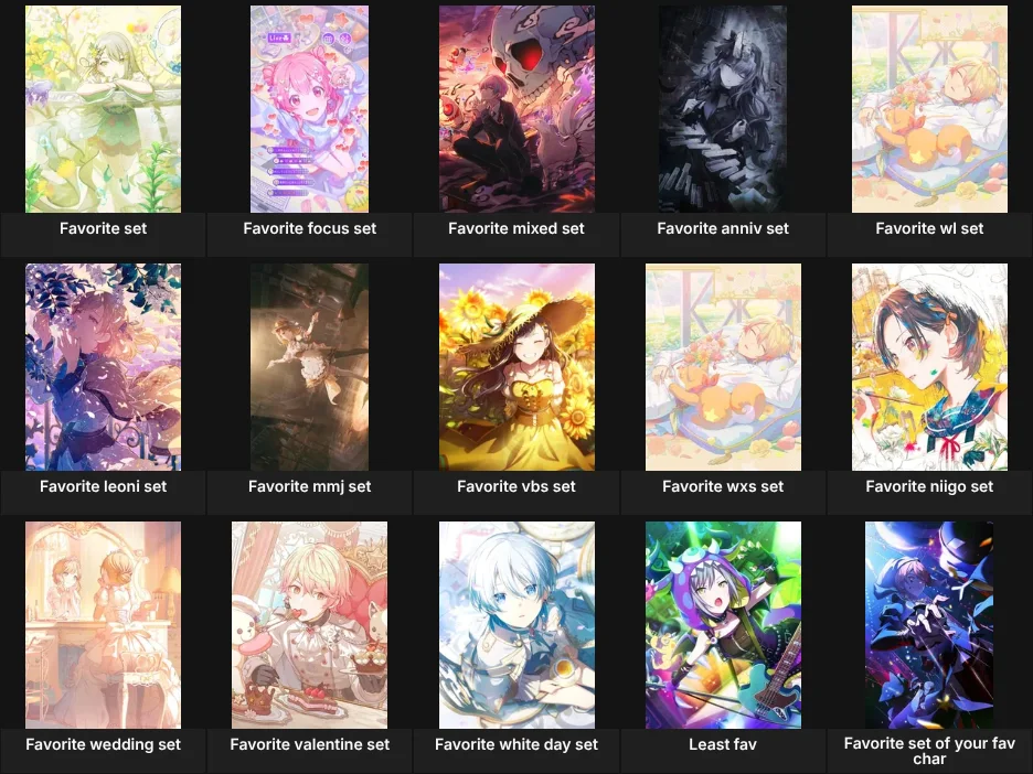 Pjsk card sets