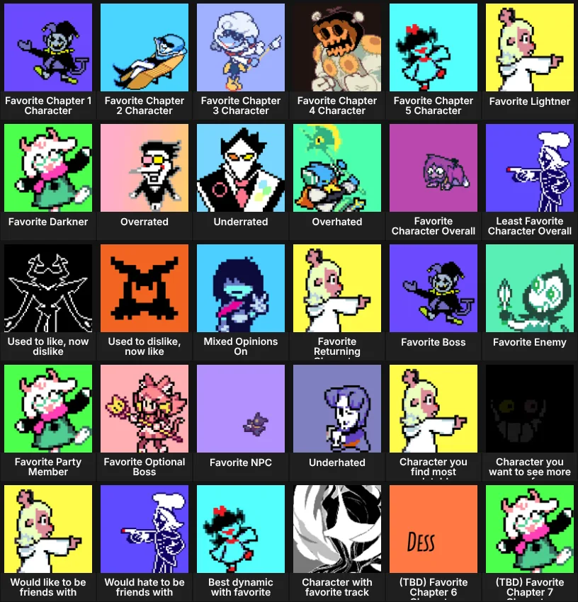About Me: Deltarune Characters