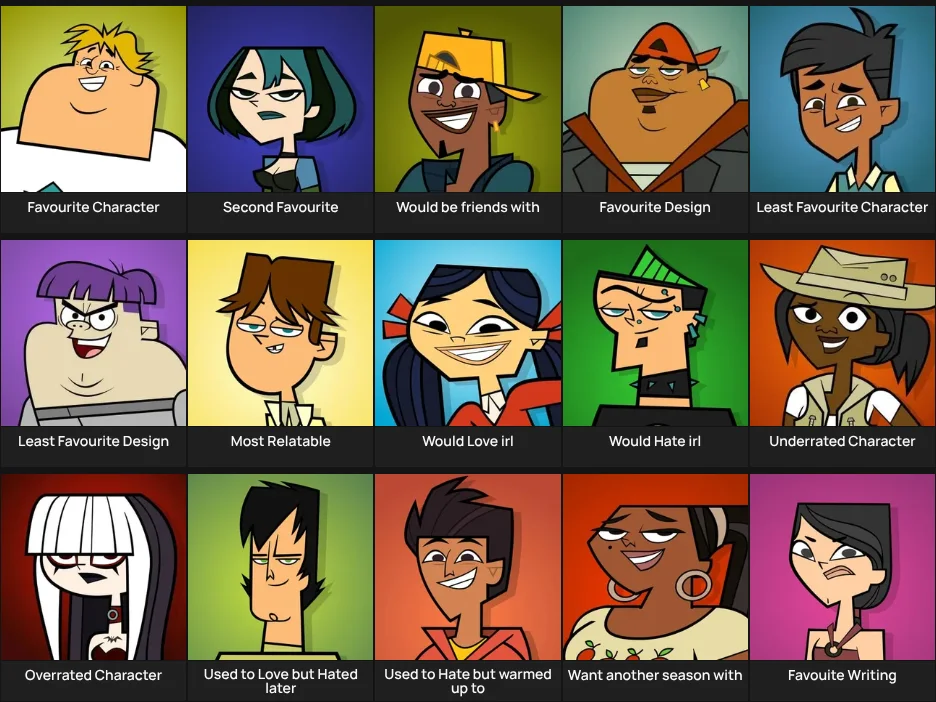 Total Drama Gen 1 Characters Opinions