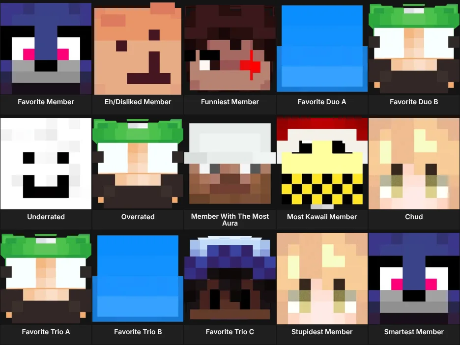 Strength SMP Bingo Sheet