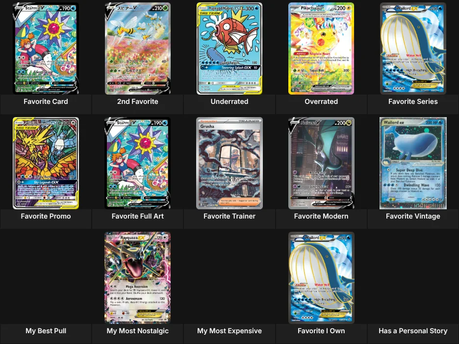 About Me: Pokemon Cards