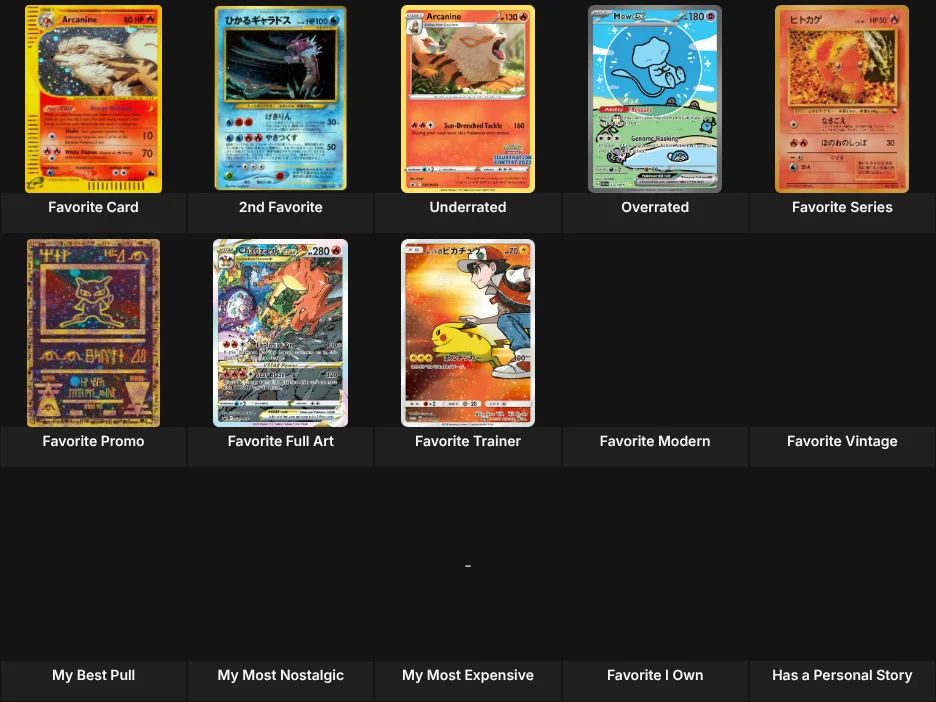 About Me: Pokemon Cards