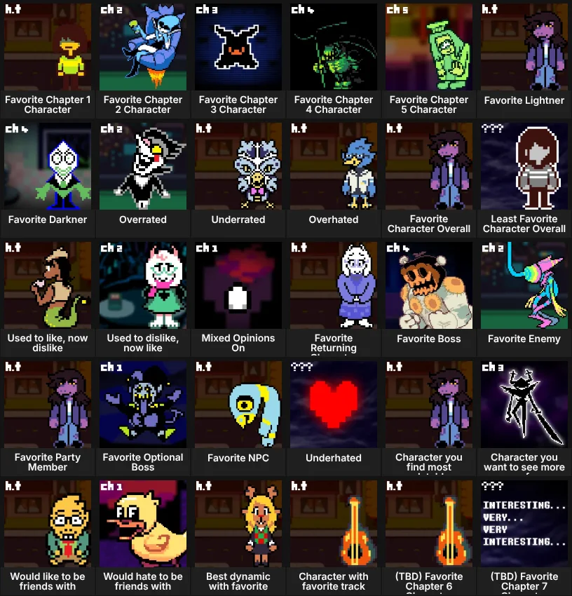 About Me: Deltarune Characters