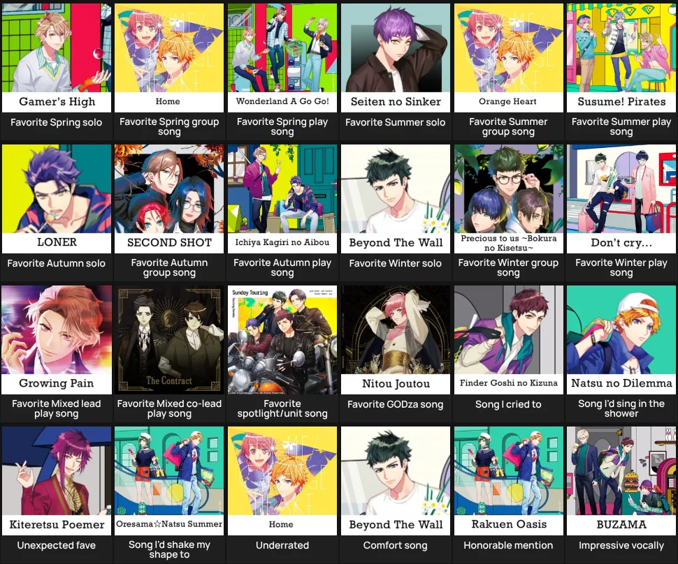 Get to know me: A3! songs