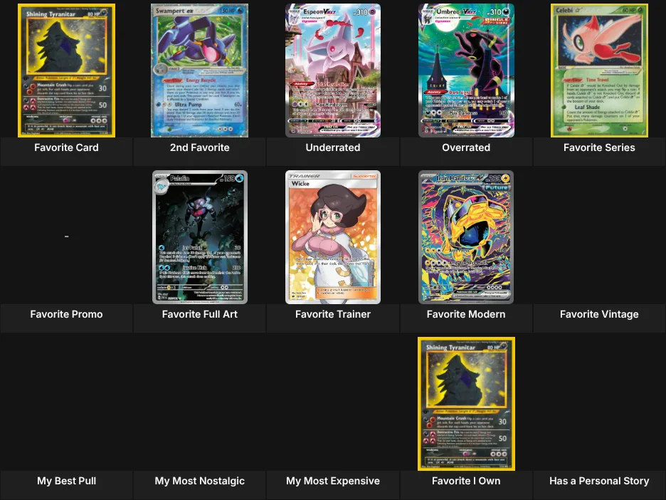 About Me: Pokemon Cards