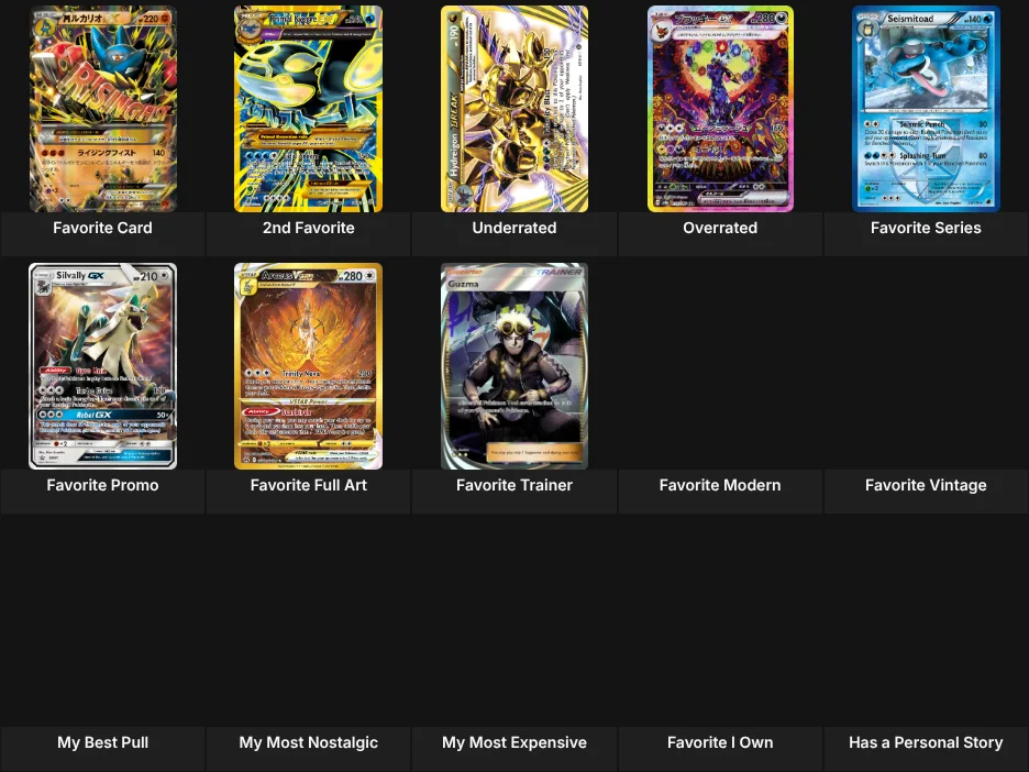 About Me: Pokemon Cards