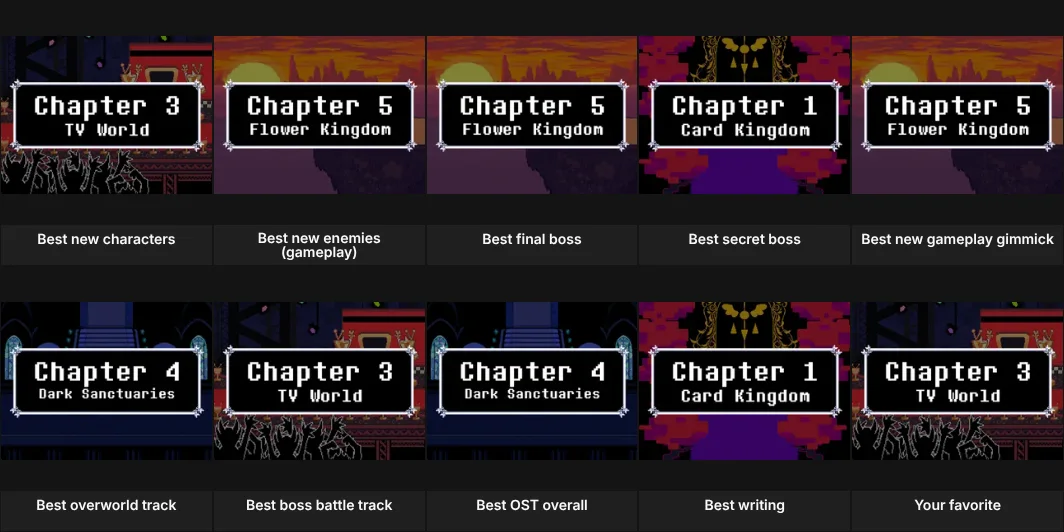 Deltarune Chapter Favorites (1-5)