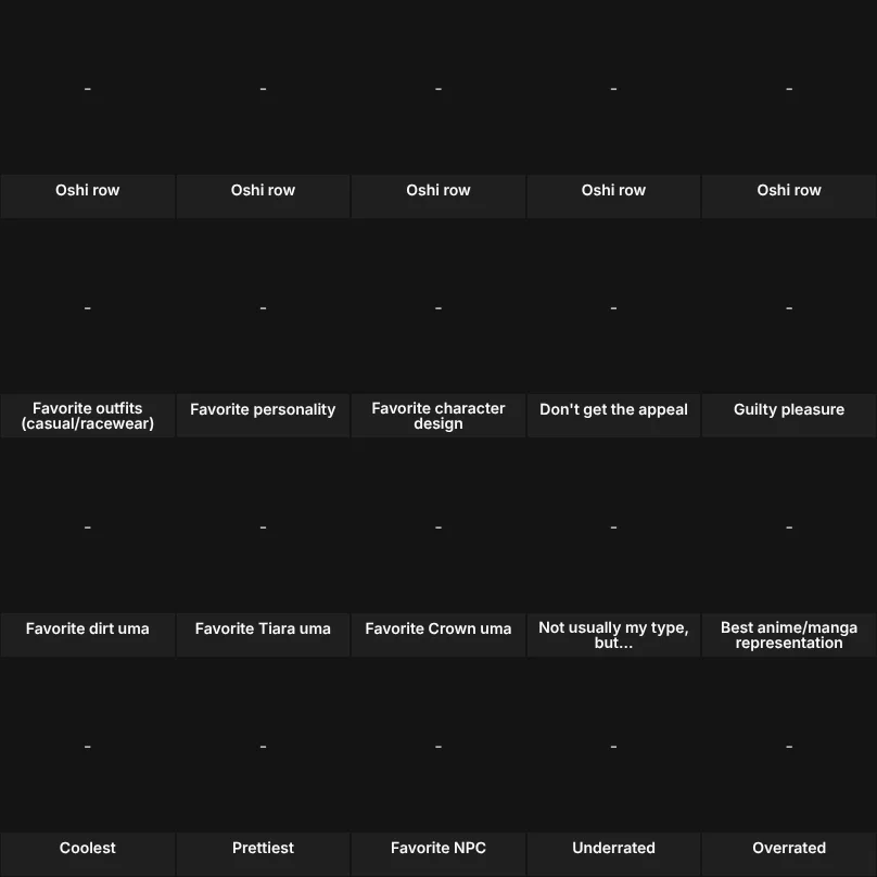 Umamusume Favorites Board