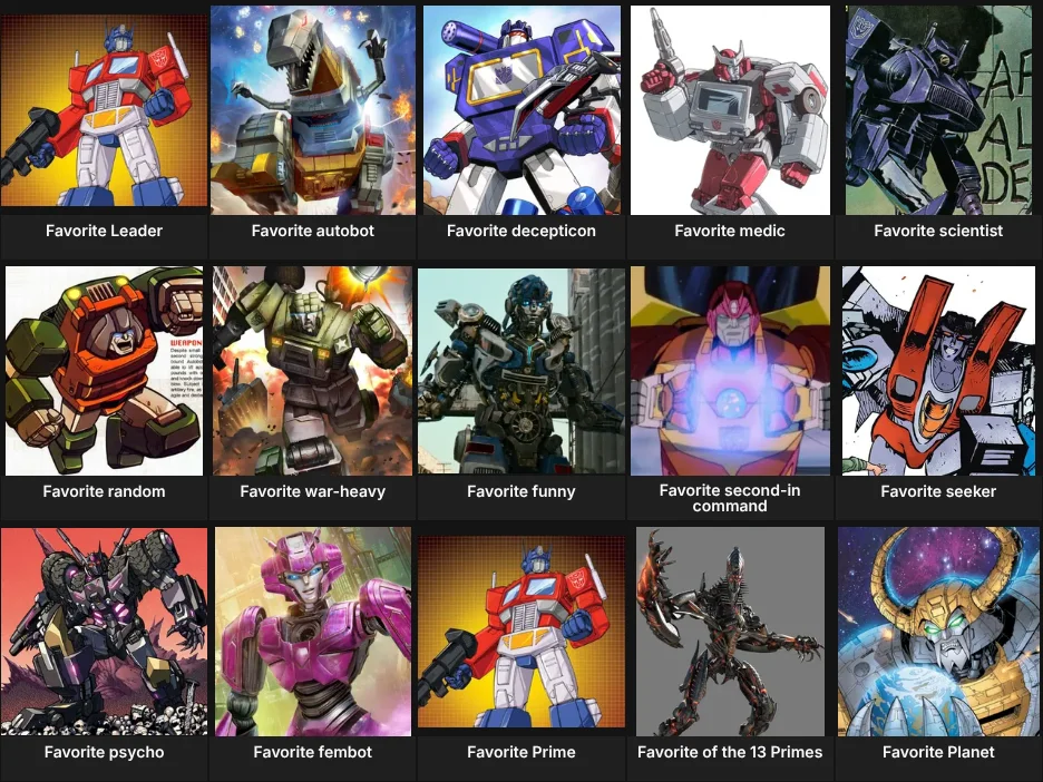Favorite Transformers