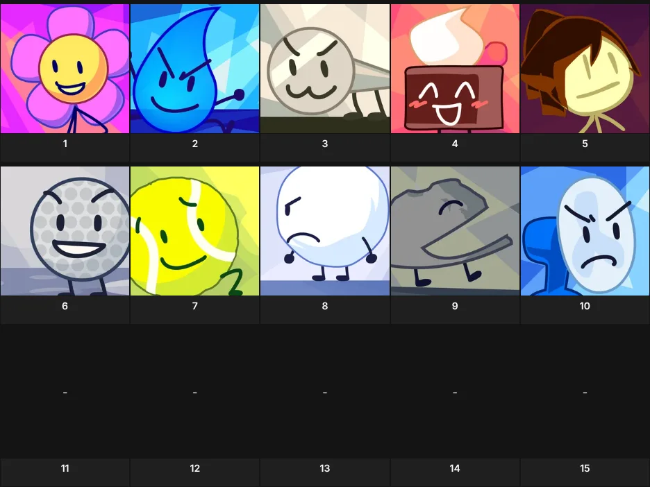 My Top 15 Favorite BFDI Characters