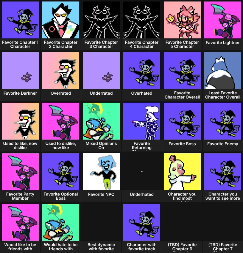 About Me: Deltarune Characters